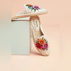 Soludos x Anthropologie Bahia Floral Applique Beaded Espadrilles Sz 10